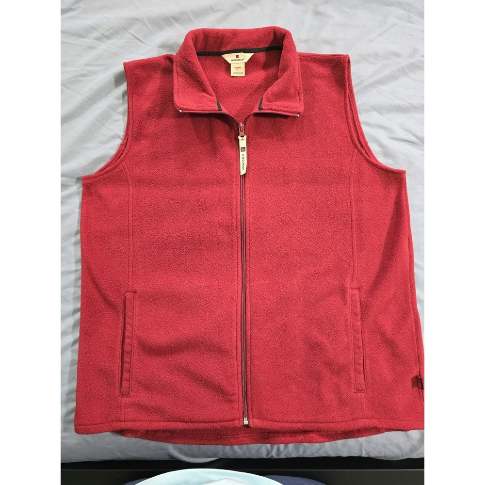 Woolrich Women's Vest Zip Up Large Red(Ruby) Polyester